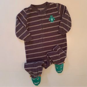 Carter’s Gray Onesie Monster Footie Size 12 Months